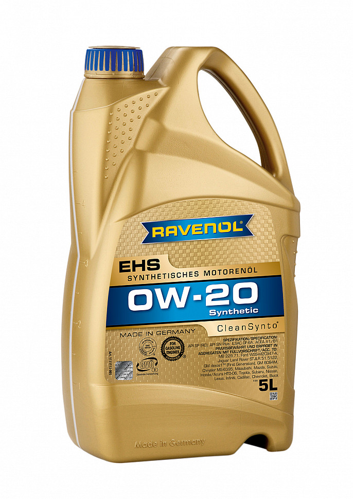 Моторное масло RAVENOL EHS SAE 0W-20 в фасовке 5 л.
