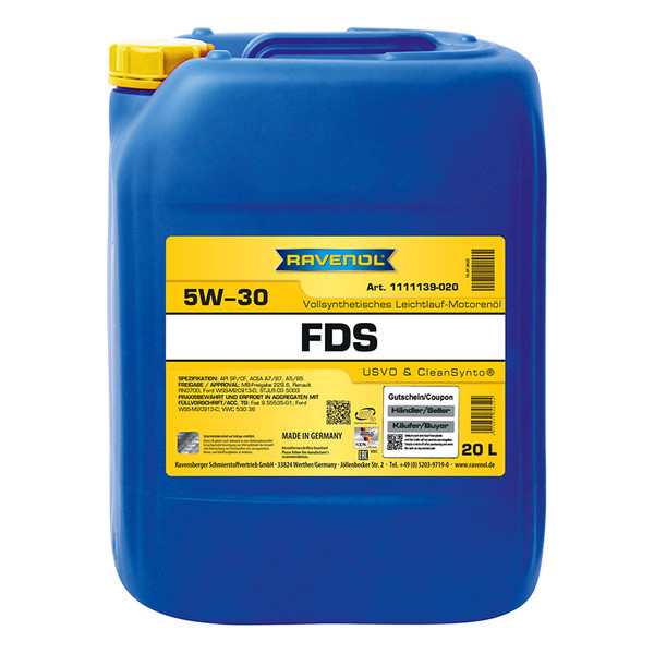 Моторное масло RAVENOL FDS 5W-30 20 литров