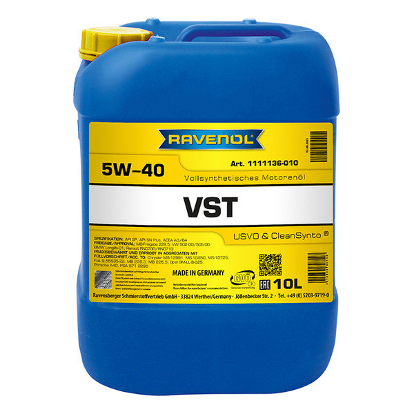 Моторное масло RAVENOL VST 5W-40 10 литров