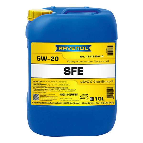 Моторное масло RAVENOL Super Fuel Economy SFE 5W-20 10 литров