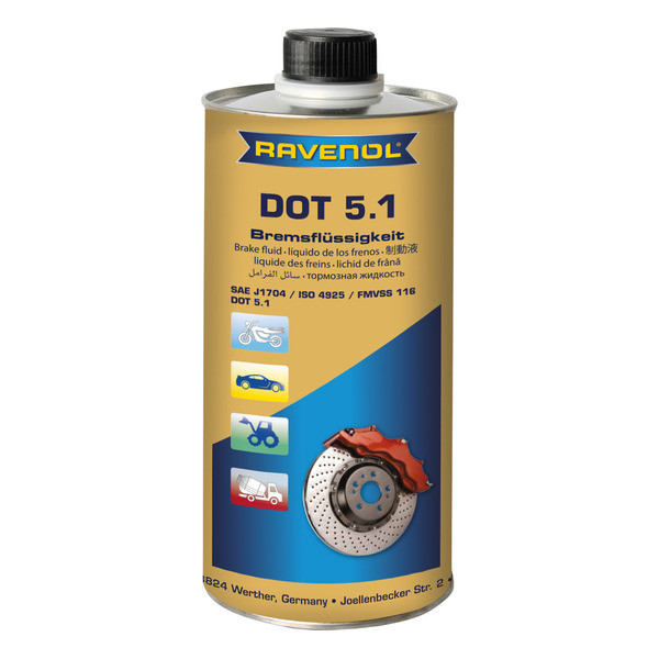 Тормозная жидкость RAVENOL DOT 5.1 1 литр