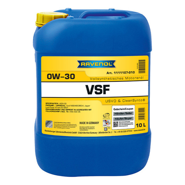 Моторное масло RAVENOL VSF 0W-30 10 литров