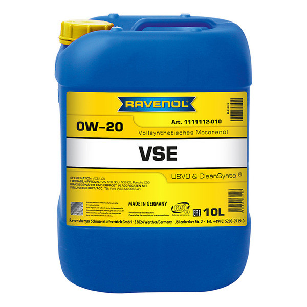 Моторное масло RAVENOL VSE 0W-20 10 литров
