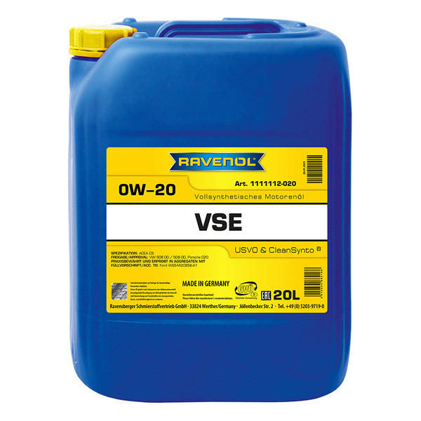 Моторное масло RAVENOL VSE 0W-20 20 литров