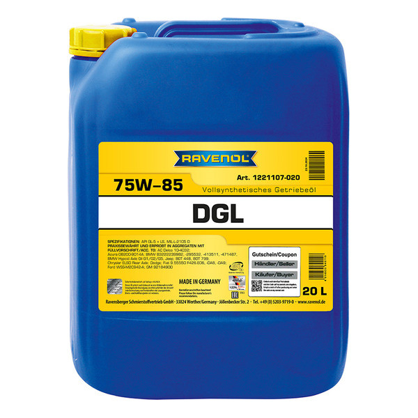 Трансмиссионное масло RAVENOL DGL 75W-85 LS 20 литров