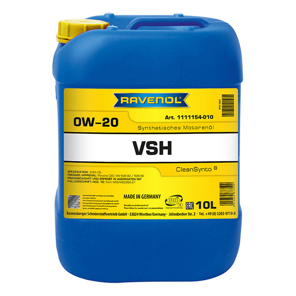 Моторное масло RAVENOL VSH 0W-20 10 литров
