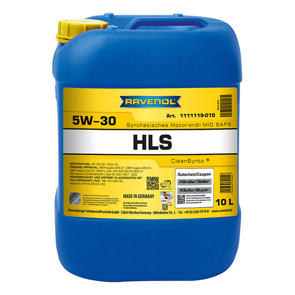 Моторное масло RAVENOL HLS 5W-30 10 литров