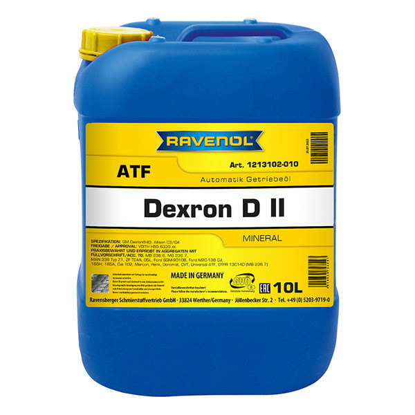 Масло АКПП RAVENOL ATF Dexron D II 10 литров