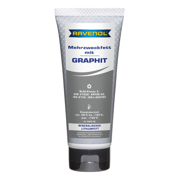 Пластичная смазка с графитом RAVENOL Mehrzweckfett m. Graphit 200 г