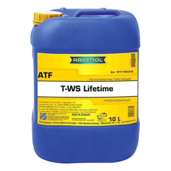 Масло АКПП RAVENOL ATF T-WS Lifetime Fluid 10 литров