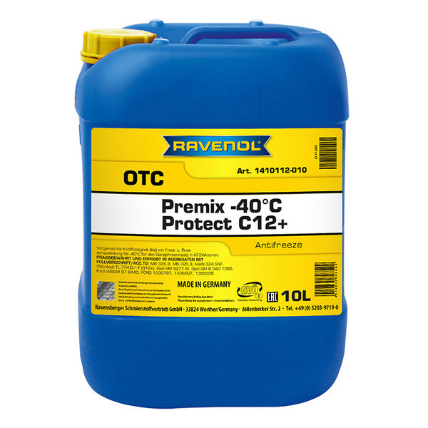 Антифриз RAVENOL OTC Protect C12+ Premix -40C (готовый) 10 литров