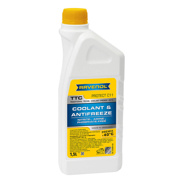 Антифриз RAVENOL TTC Protect C11 Premix -40C (готовый) 1,5 литра