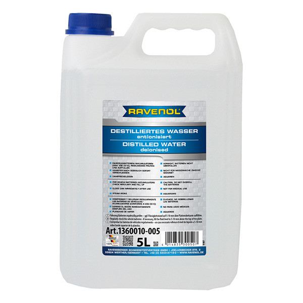Дистиллированная деионизированная вода RAVENOL destilliertes Wasser 5 литров