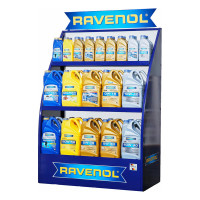 Торговая полка RAVENOL металлическая для канистр ( на колёсах )